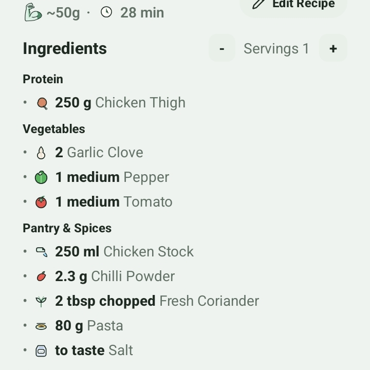 LeanBowl high-protein chicken pasta ingredients